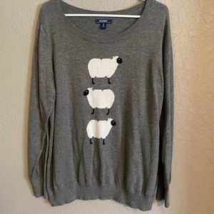 ON soft crew neck “sheep” sweater XL